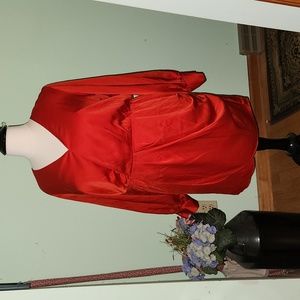 Worthington Long Sleeve Faux Wrap Dress Size XXL in Hot Cayenne Red